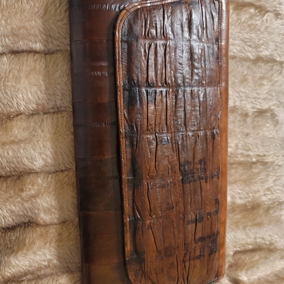 Vintage Eel Skin Leather Clutch - Picture 9 of 9